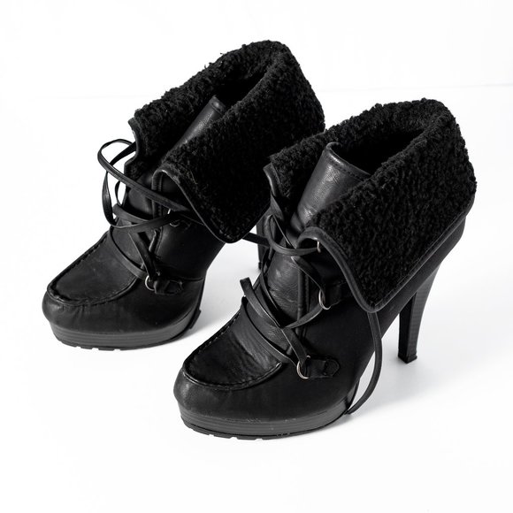 Anne Michelle High Heel Lace-Up Booties - Picture 3 of 5